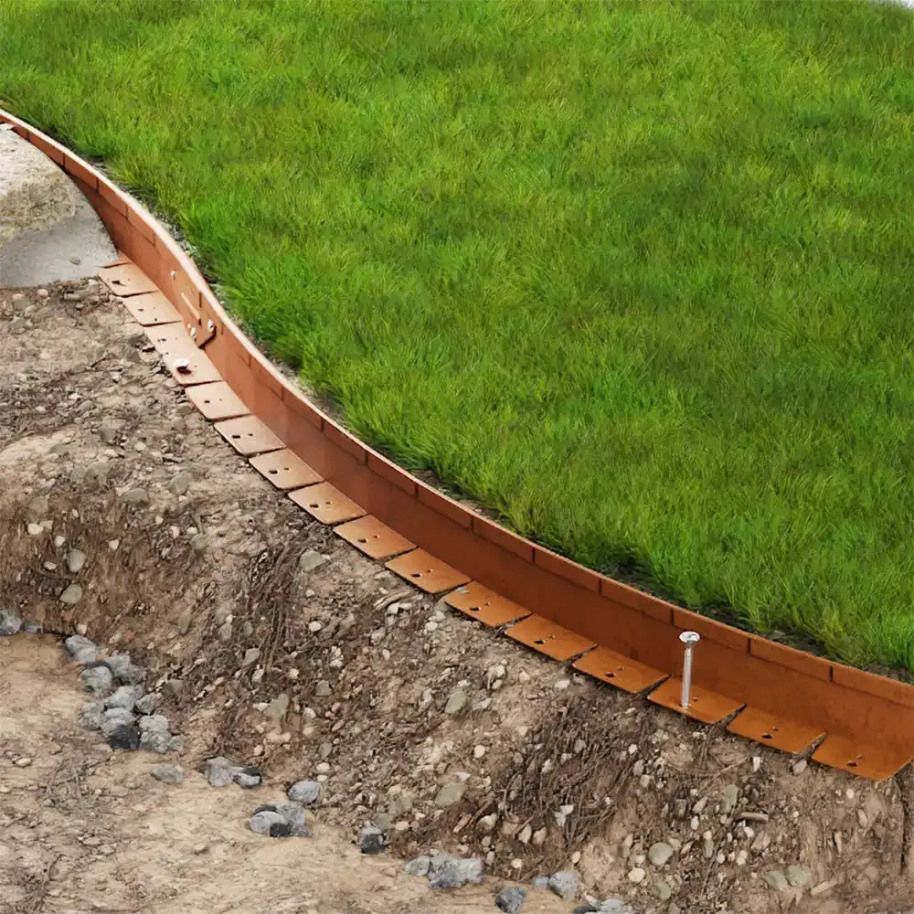 Flex Garden Edging WS 2200mm Long - Weathered Steel - Straightcurve - Australian Landscape Supplies