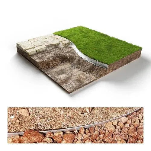 Flex Garden Edging GS 2200mm Long - Galvanised Steel - Straightcurve - Australian Landscape Supplies