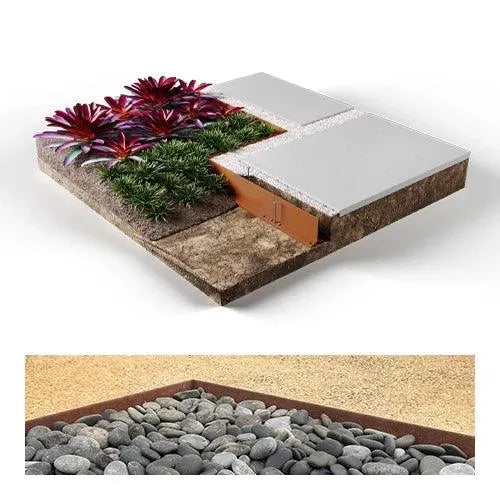 Zero-Flex Garden Edging WS 2200mm - Weathered Steel - Straightcurve - Australian Landscape Supplies