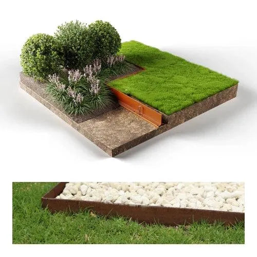 Zero-Flex Garden Edging WS 2200mm - Weathered Steel - Straightcurve - Australian Landscape Supplies
