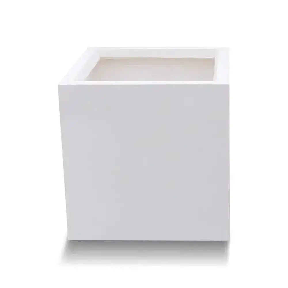 Asher Cube Planter - White - Australian Landscape Supplies