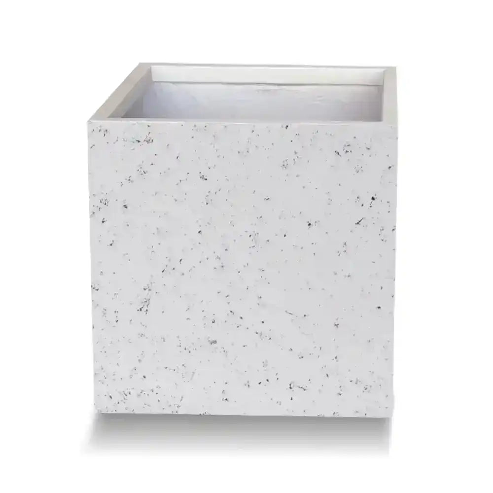 Asher Cube Planter - White Terrazzo - Australian Landscape Supplies