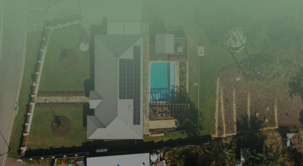 Drone home shot of landscaping
