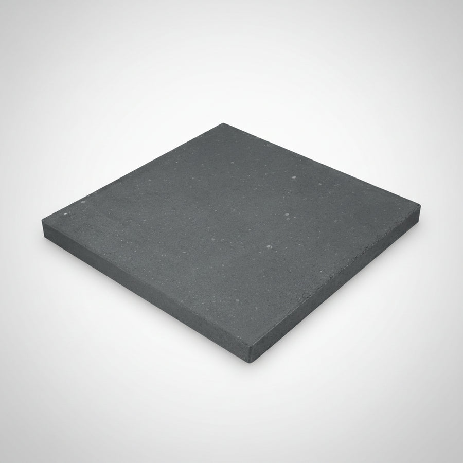 Square piece of dark gray material on a white background