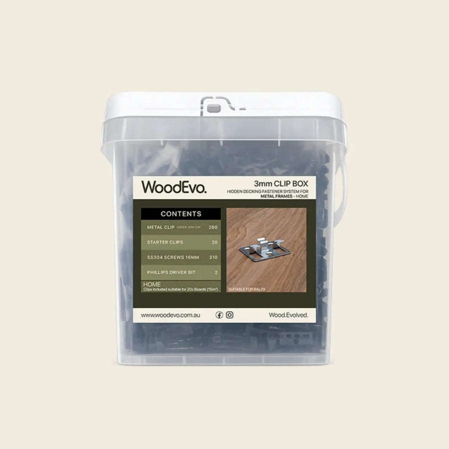 WoodEvo HOME Decking Clip Box - 3mm BAL-29