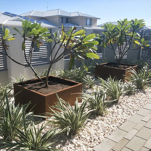 Straightcurve Corten Steel Planter Boxes for Plants, Flowers and Trees Available Now from Australian Landscape Supplies