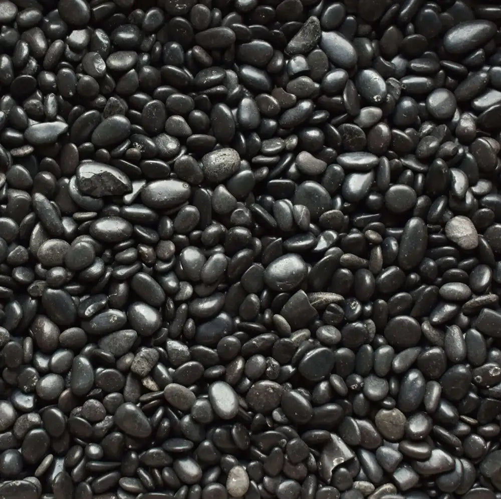 Black Polished Pebbles - 20kg - Kashmiri