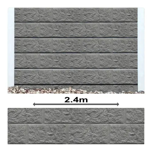 Charcoal Block Pattern Concrete Sleepers - 2400mm | PCD Prime Concrete Developments | Australian Landscape Supplies