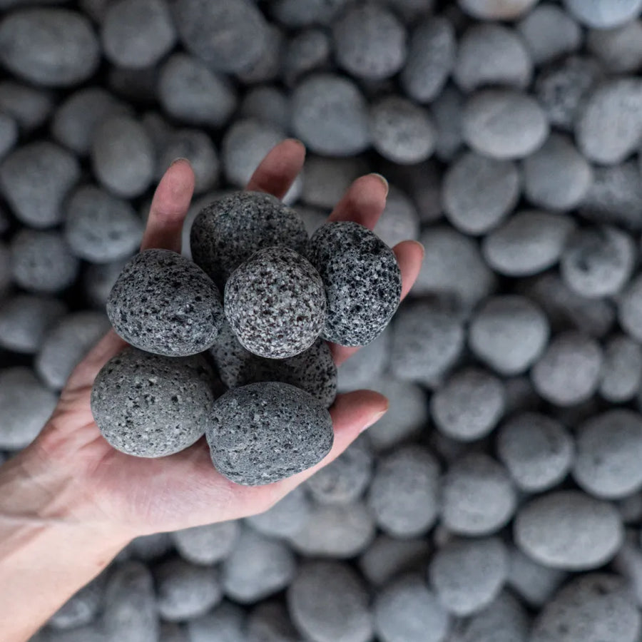 Charcoal Lava - Natural Pebbles | Kashmiri