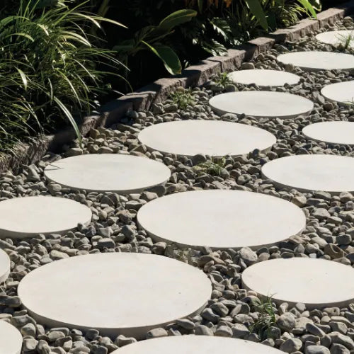 Lunar Stone White Concrete Round Stepping Stones | Garden Pavers and Steppers | Australian Landscape Supplies