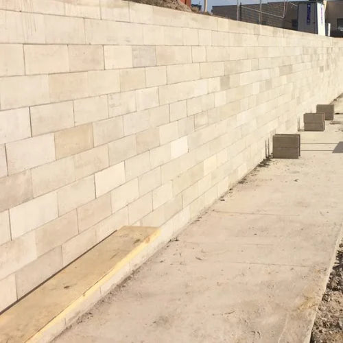 Raw Smooth Concrete Pentablock modular retaining wall