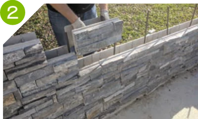 Stacking and building the Pentablock retaining wall