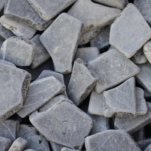 Mosaic Flat Dark Grey - Natural Pebbles | Decorative Pebbles | Australian Landscape Supplies