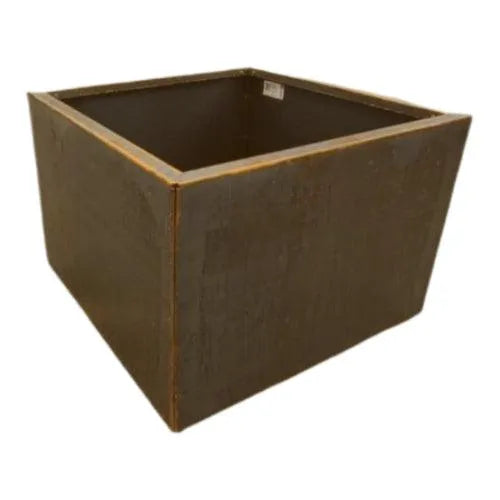 Weathering Steel Planter Box 600 x 600mm - Straightcurve | Australian Landscape Supplies