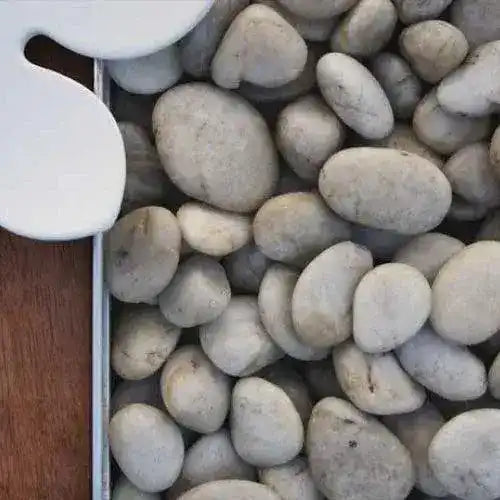 White - Polished Pebbles - 20kg - Kashmiri - Australian Landscape Supplies
