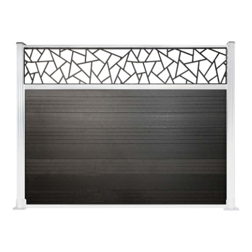Carved Fence Bay Kit Charcoal Panels with Pearl Frame - BETTA | Fencing | Australian Landscape Supplies