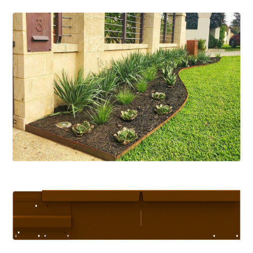 Corner Piece for Garden Edging 150mm Low Profile Weathering Steel - Straightcurve | Garden Edging | Australian Landscape Supplies