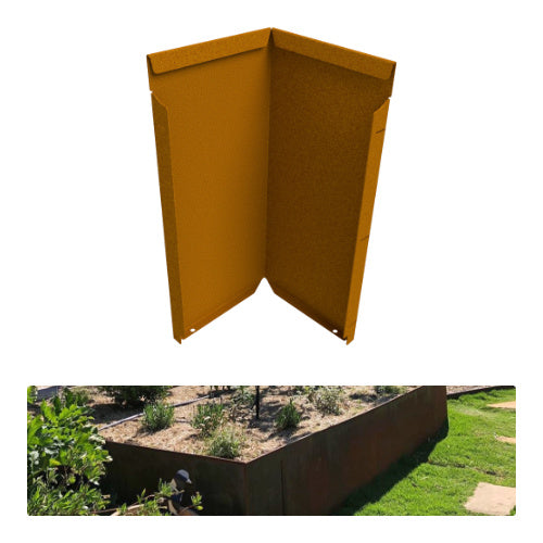 Corner Piece for Garden Edging 560mm High Profile Weathering Steel - Straightcurve | Garden Edging | Australian Landscape Supplies