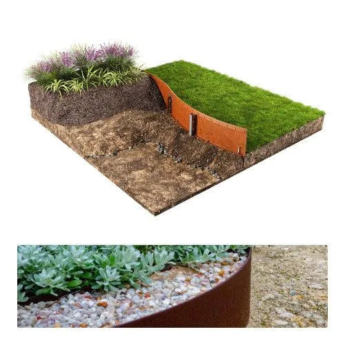 Raised Garden Bed WS 2160mm Long - Weathered Steel - Straightcurve - Australian Landscape Supplies