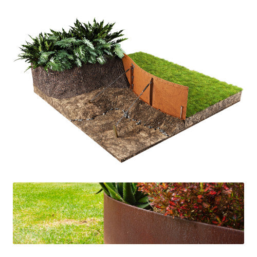 Flex Raised Garden Bed & Retaining 400mm Weathering Steel - Straightcurve | Garden Edging | Australian Landscape Supplies