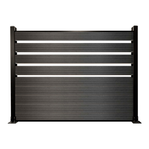 Mid-Trellis Fence Bay Kit Charcoal Panels with Black Frame - BETTA | Fencing | Australian Landscape Supplies