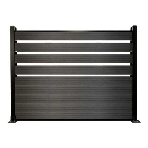 Mid-Trellis Fence Bay Kit Charcoal Panels with Black Frame - BETTA | Fencing | Australian Landscape Supplies