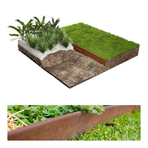 Rigid Garden Edging 100mm Weathering Steel - Straightcurve | Garden Edging | Australian Landscape Supplies
