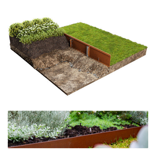 Rigid Raised Garden Beds & Retaining  240mm Weathering Steel - Straightcurve | Garden Edging | Australian Landscape Supplies
