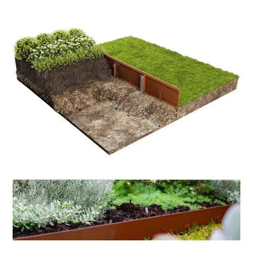 Rigid Raised Garden Bed WS 2160mm Long - Weathered Steel - Straightcurve - Australian Landscape Supplies
