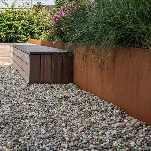 Rigid Raised Garden Bed WS 2160mm Long - Weathered Steel - Straightcurve - Australian Landscape Supplies