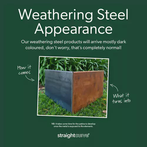 Flex Garden Edging Weathering Steel Appearance - Straightcurve | Garden Edging | Australian Landscape Supplies