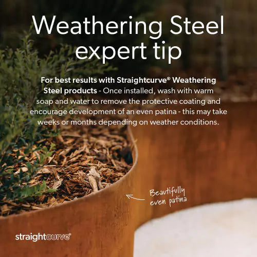 Rigid Raised Garden Beds & Retaining Weathering Steel - Straightcurve Tips | Garden Edging | Australian Landscape Supplies